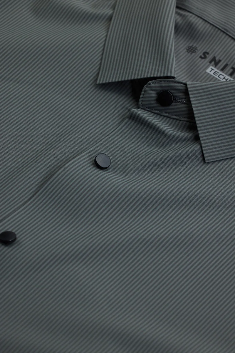 SNITCH Grey Stripes Technical Stitchless Shirt